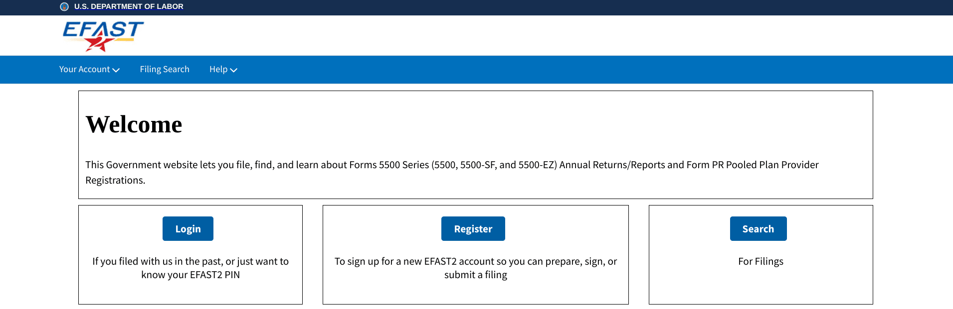 form 5500-ez EFAST