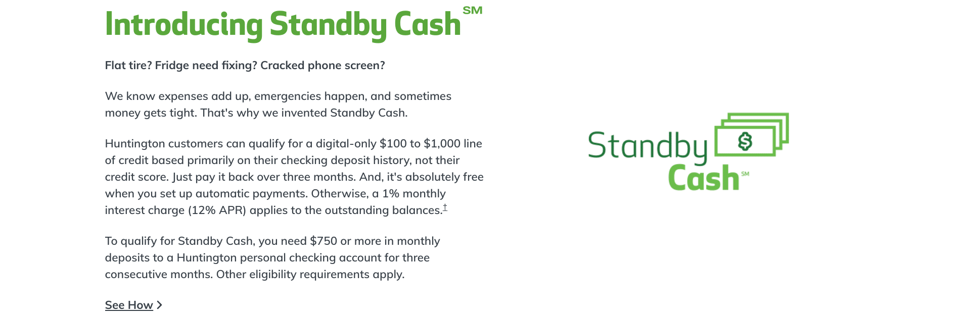 Huntington Bank Standby Cash